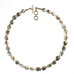 AJD 19 Inch Iridescent White Chinese Freshwater Pearl Necklace