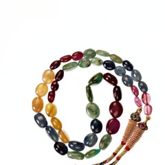 AJD 19 Inch Multi Color Beaded Sapphire Necklace   Great Gift!