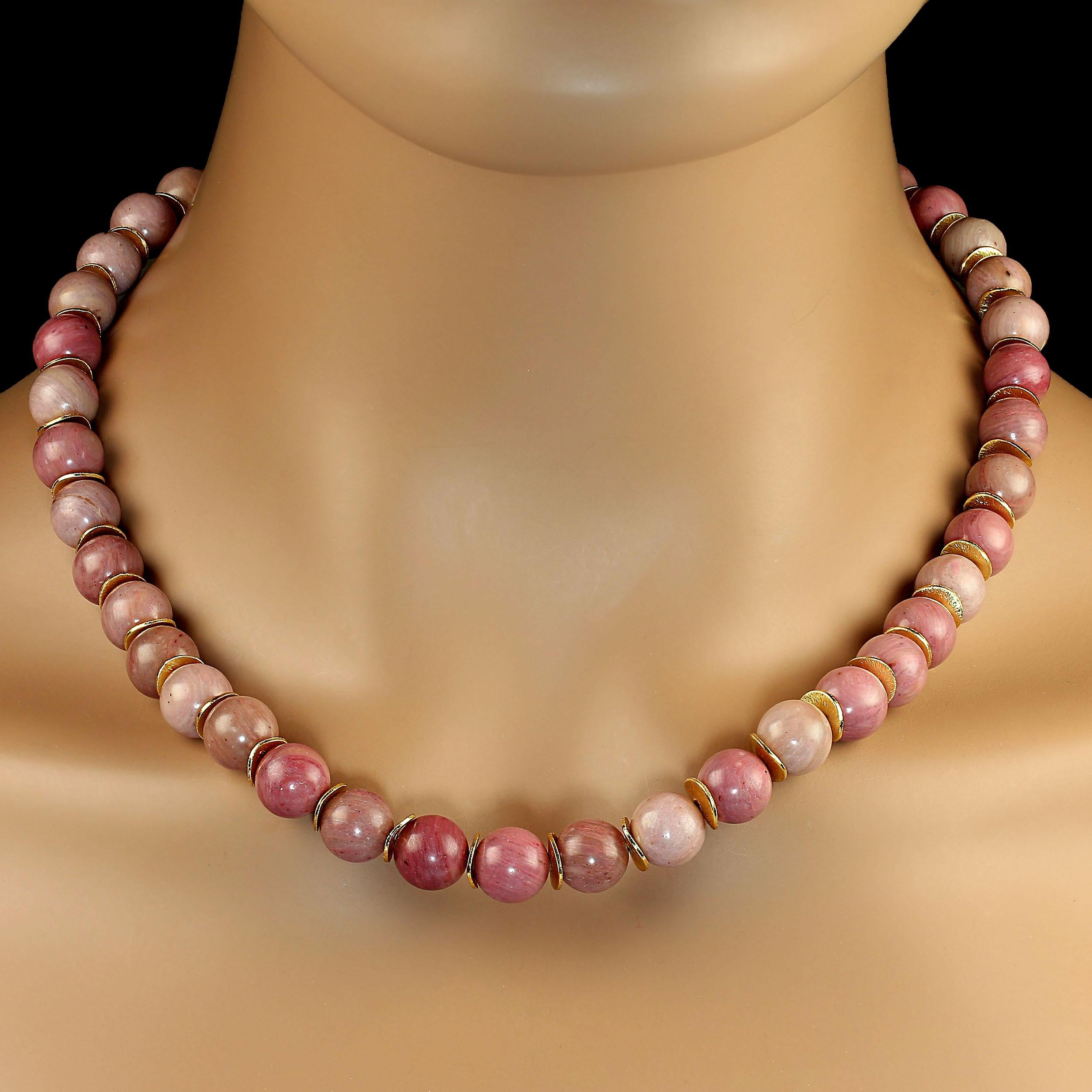 AJD 19 Inch Natural Rhodonite Necklace For Sale 1