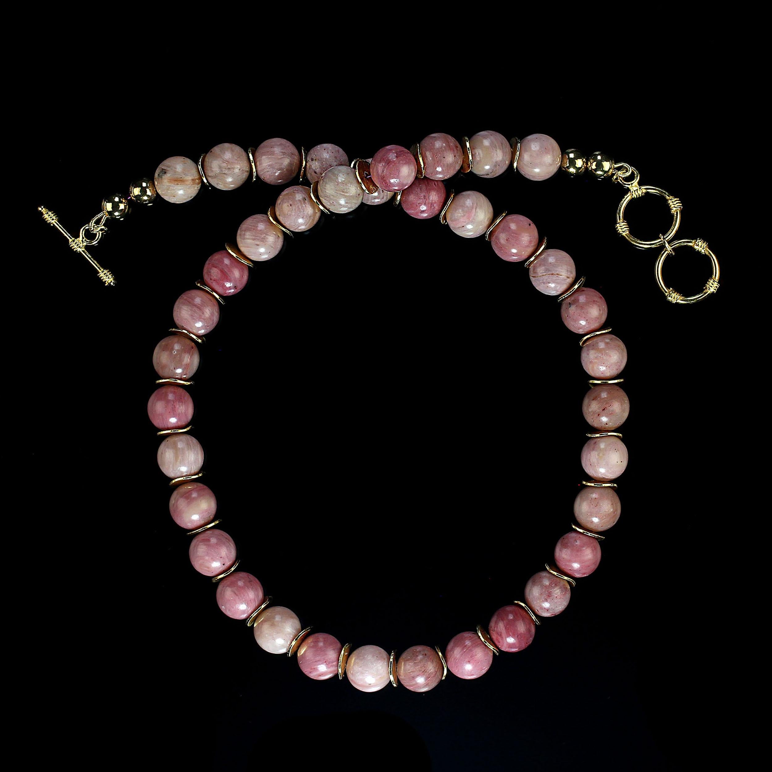 AJD 19 Inch Natural Rhodonite Necklace For Sale 2