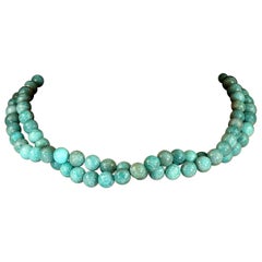 AJD 19 Inch Peruvian Amazonite Two Strand Necklace