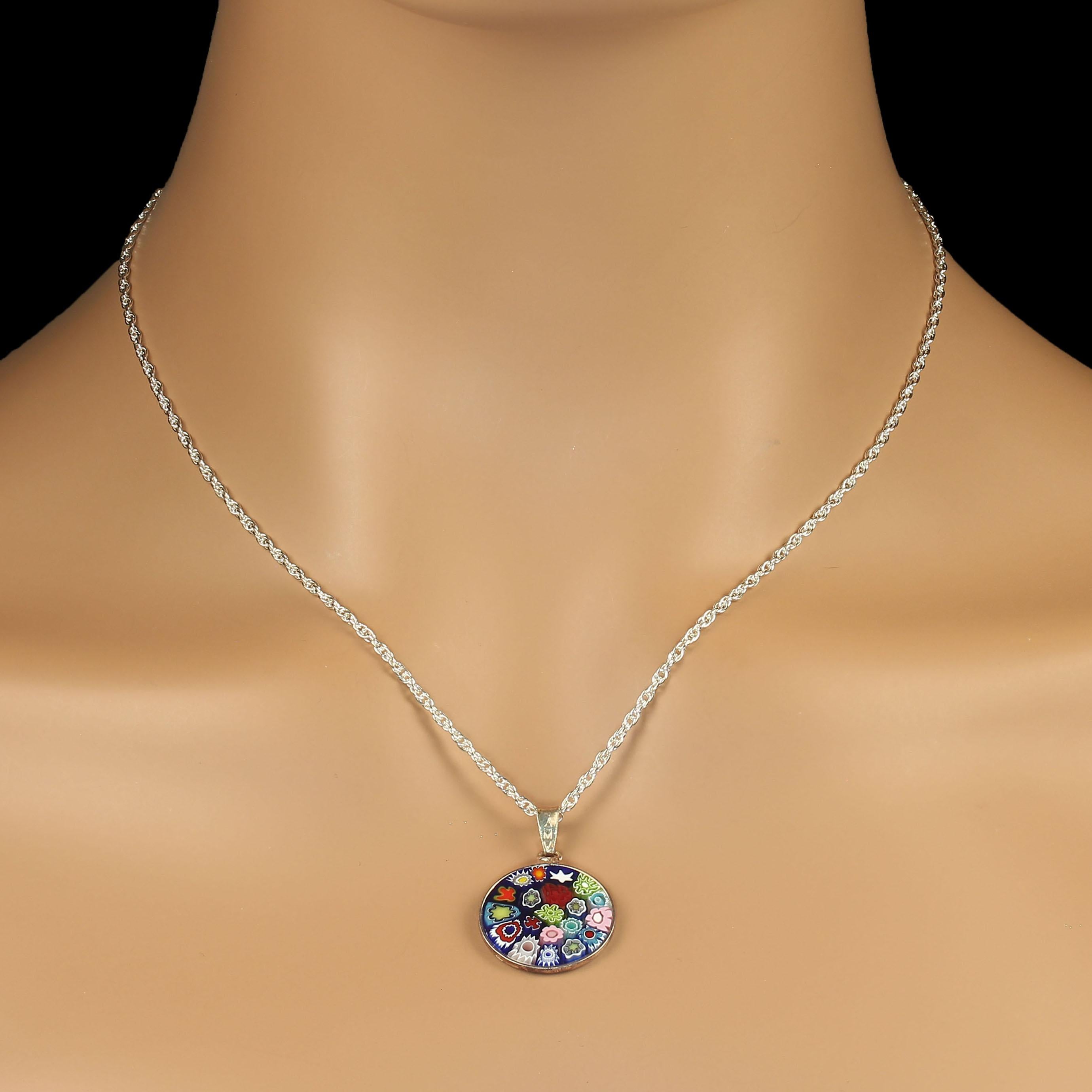 
Bright and Beautiful Millefiori Glass Pendant – 19mm Gold-Plated Sterling Silver Setting

Embrace the vibrant colors of Spring with this stunning Millefiori pendant. The 19mm pendant features exquisite Millefiori glasswork, a centuries-old Italian