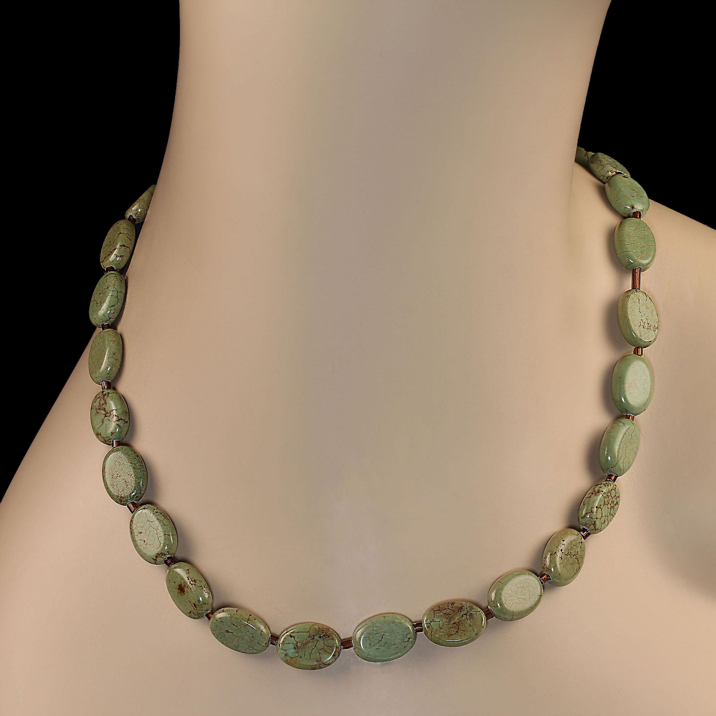 De los hombres AJD Collar de Ovalos de Magnesita Verde de 19,5 Pulgadas en venta
