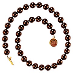 AJD 20 Inch Bronze Manmade Pearl Necklace