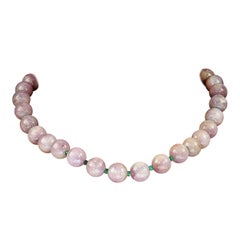 AJD 20 Inch Glowing Kunzite tiny green accents Necklace  Great Gift