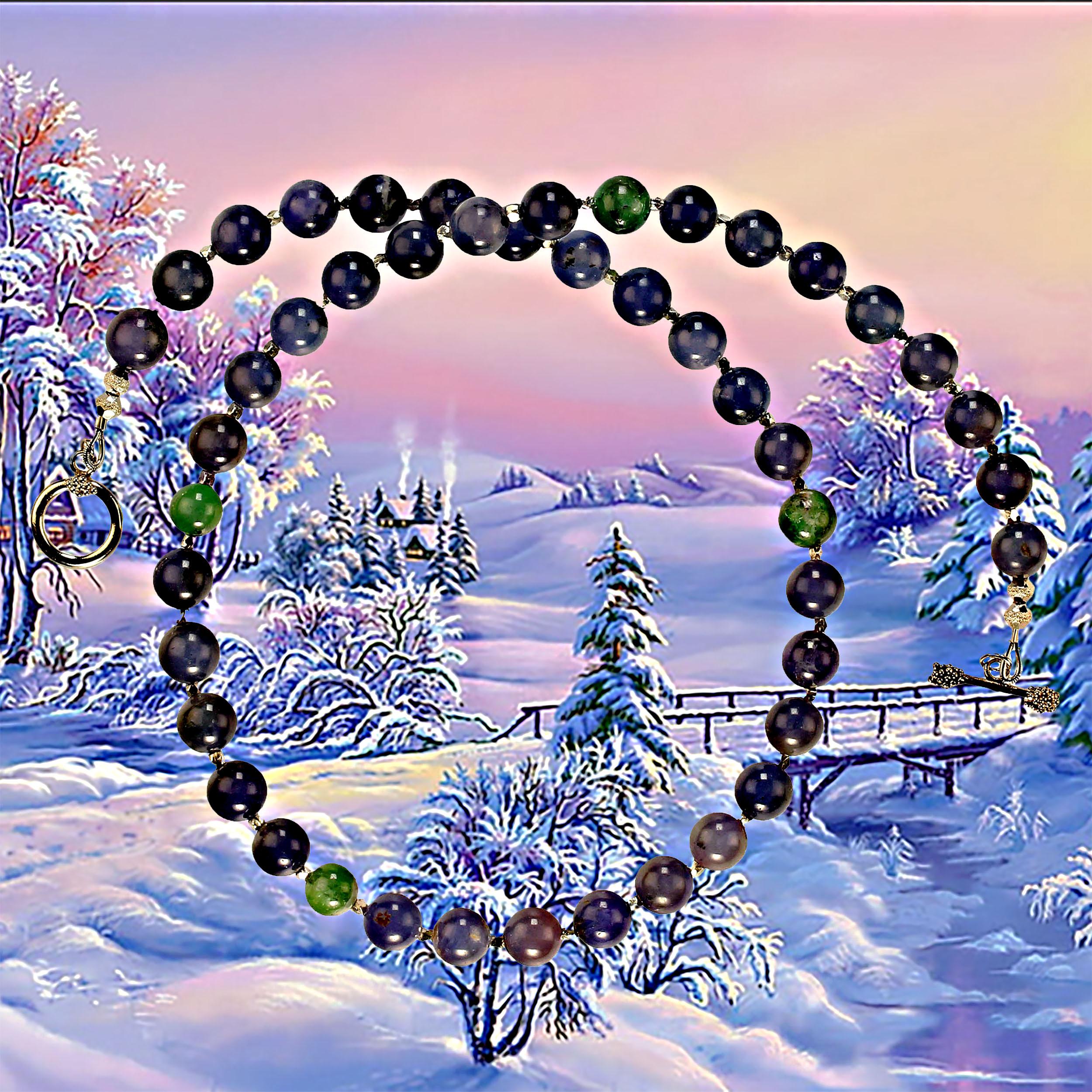 AJD Collana da 20 pollici in tanzanite traslucida e argento fino  Un grande regalo! in vendita 2