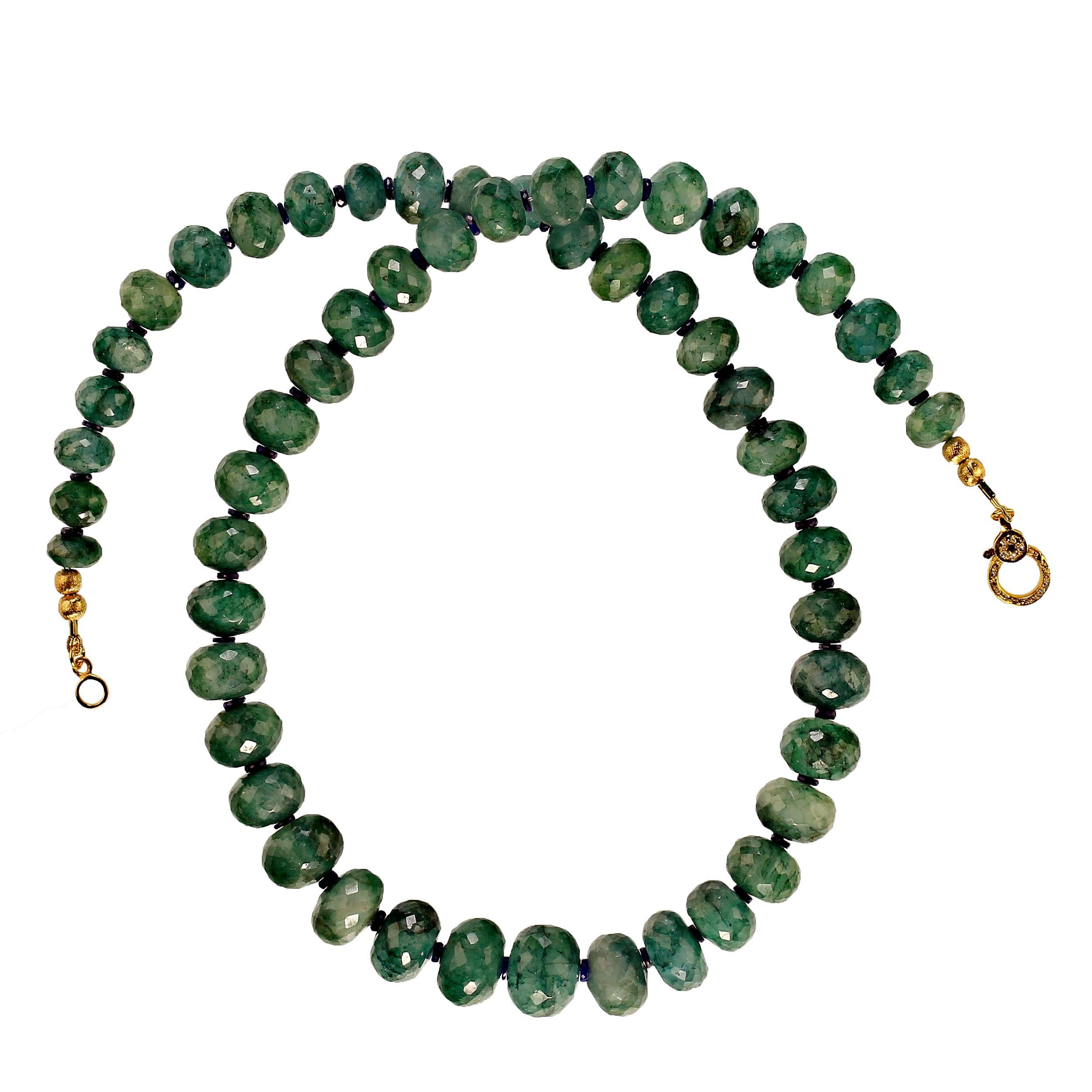 Bead AJD 21 Inch Green Beryl/Emerald Graduated Faceted Necklace    Perfect Gift! For Sale