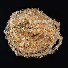 AJD 21 Inch Sparkling Multi Stand Citrine Chip Necklace