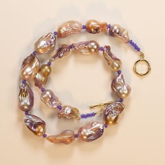 AJD 21 Inch Striking Natural Color Baroque Pearl Necklace