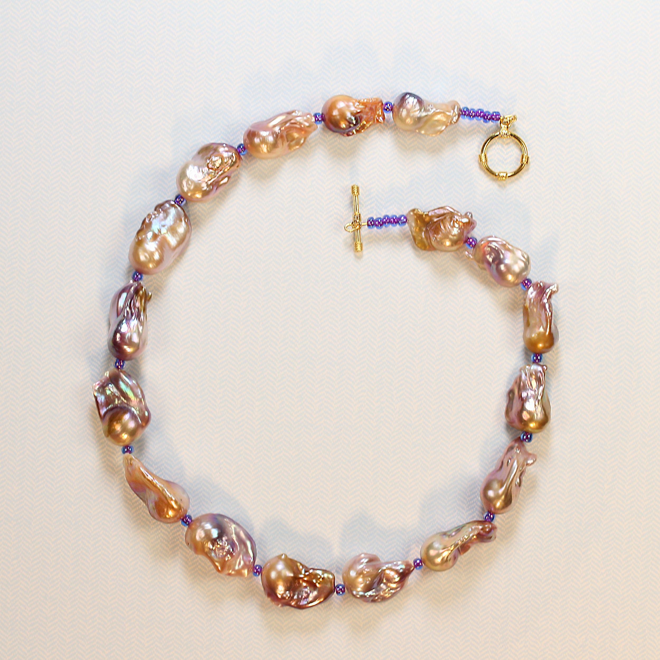 AJD 21 Zoll auffällige natürliche Farbe Barockperlenkette mit Perlenkette im Zustand „Neu“ im Angebot in Raleigh, NC