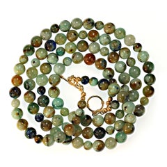 Doppelstrang-Halskette von AJD 22 Zoll mit grüner Chrysocolla  Tolles Geschenk!