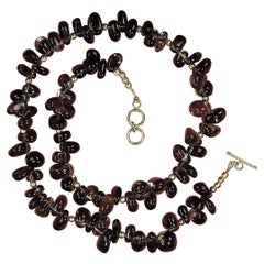 AJD 22 Inch Highly Polished Smoky Quartz Nugget Necklace