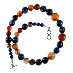 AJD 22 Zoll schimmernden blauen Kyanit und faszinierende Spinnennetz Jaspis Halskette