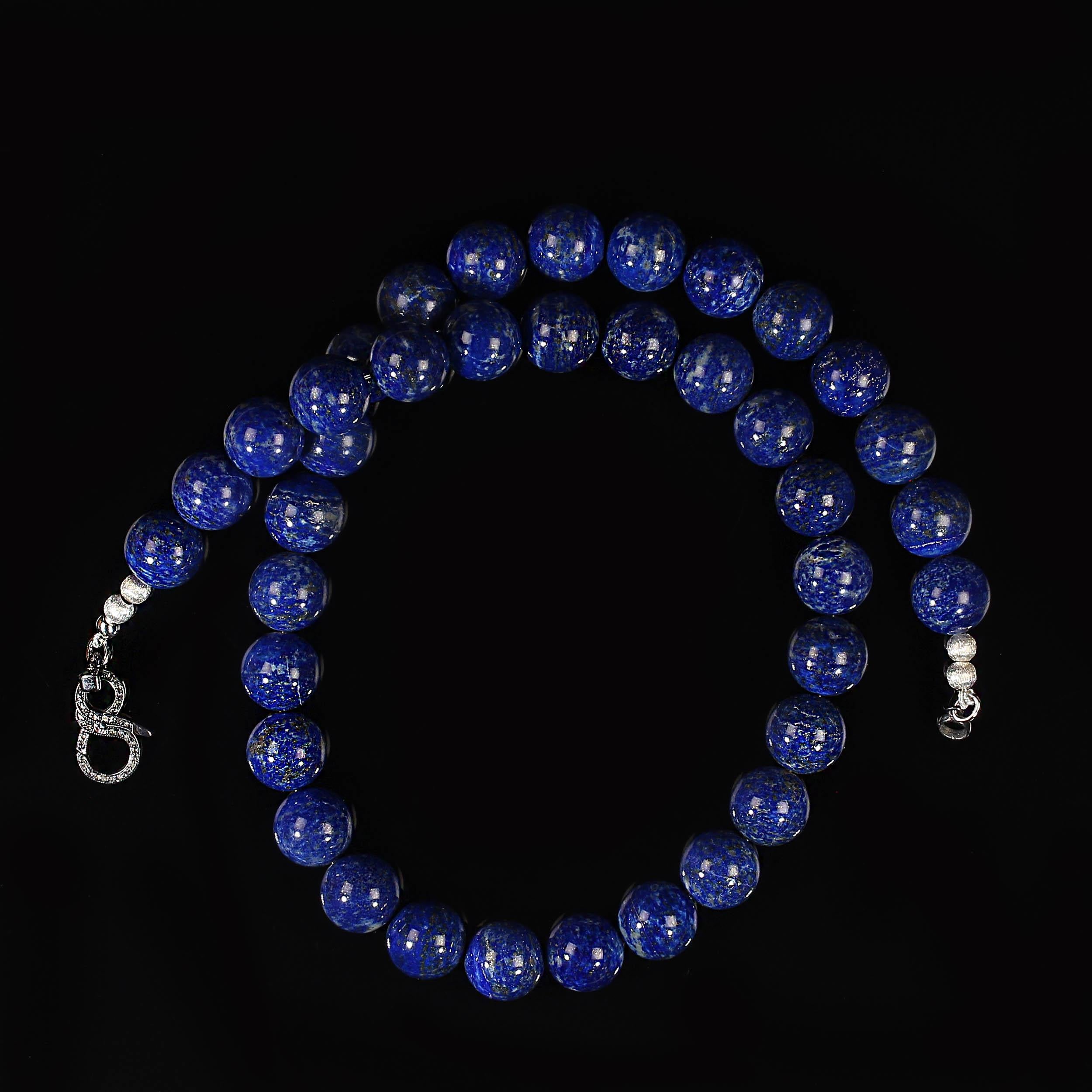 AJD 23 Zoll 14MM Runde Glatte Lovely Lapis Lazuli Halskette im Angebot 3