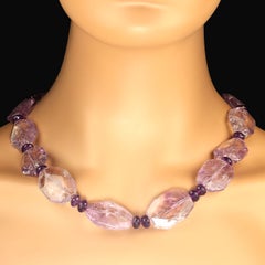 AJD Collana di 23 pollici con ametista rosa di Francia e ametista scura ricca di colore