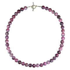 AJD 23.5 Inch Elegant Raspberry Red Rhodonite necklace