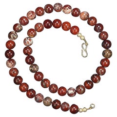 AJD 24 Inch Highly Polished Poppy Jasper Necklace