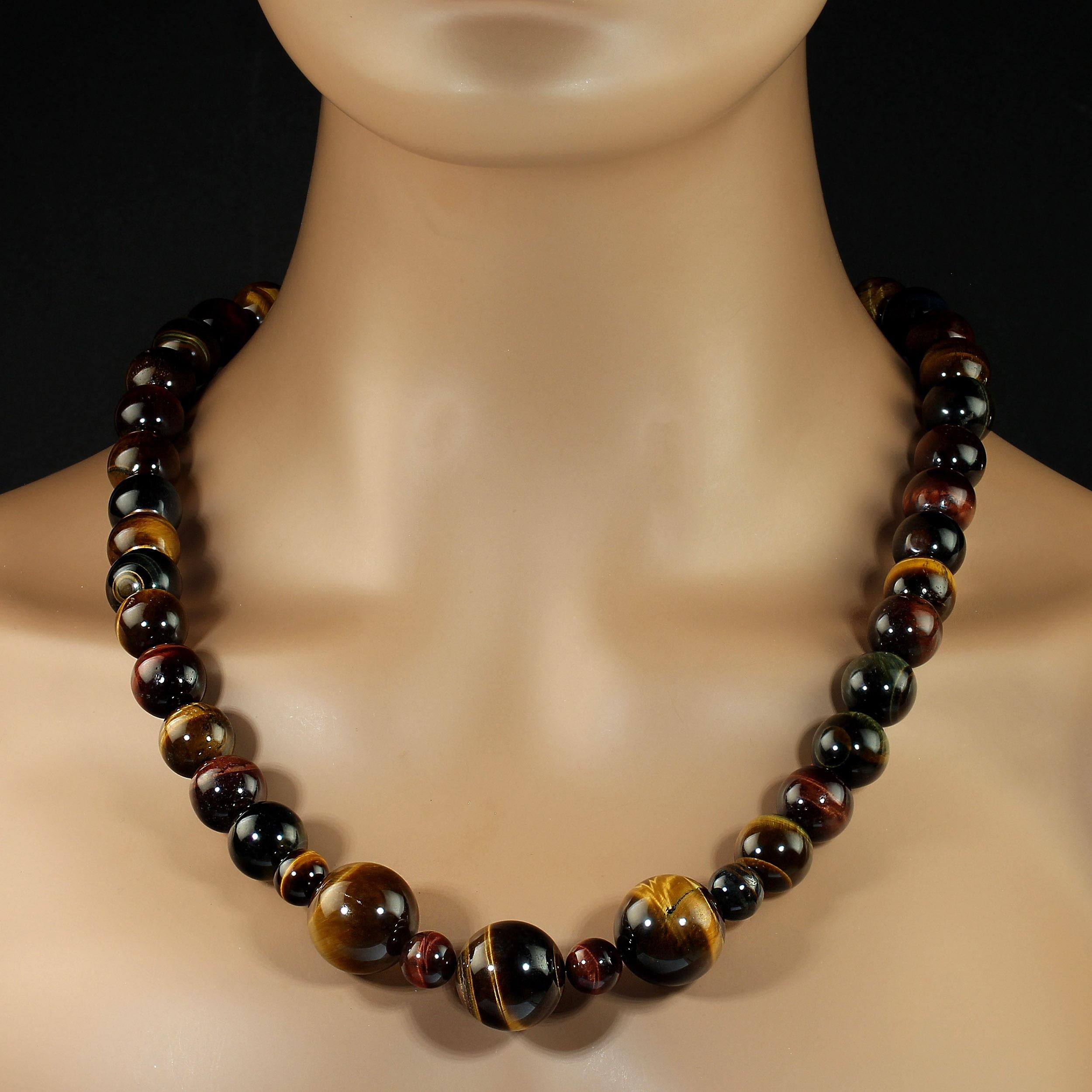 AJD Collana multicolore con occhio di tigre da 25 pollici, perfetta per l'autunno In condizioni Nuovo in vendita a Raleigh, NC