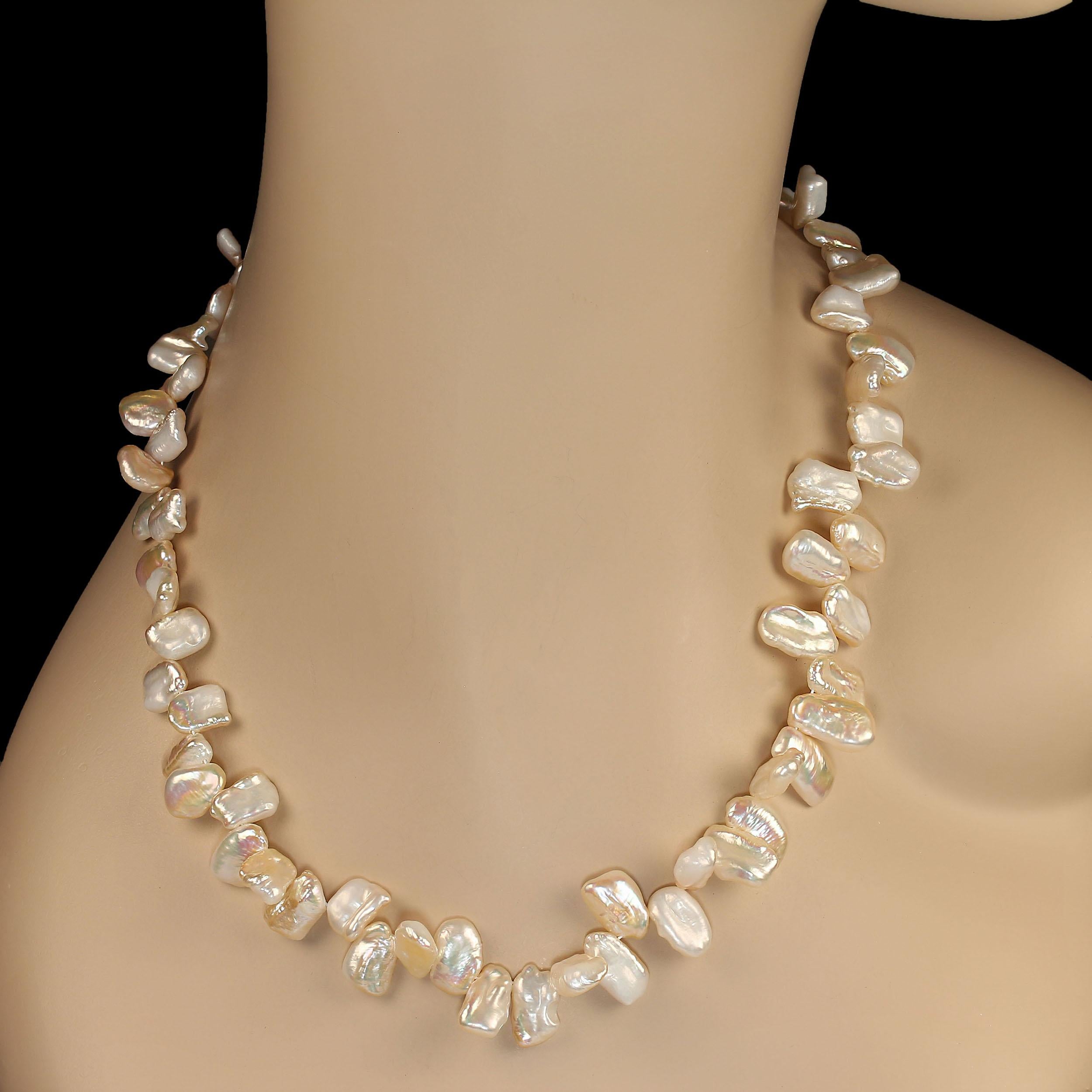 AJD 27 Inch Peachy Pearl Necklace For Sale 1