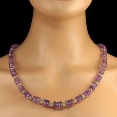 AJD 27 Zoll funkelnde lila Amethyst-Halskette  Fabelhaftes Februar Geburtsstein-Geschenk
