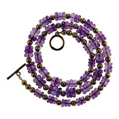 AJD Collar Amatista Lila Brillante 27 Pulgadas  Fabuloso regalo de piedra de nacimiento de febrero