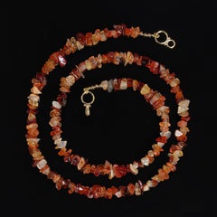 Aria Jewelry Design 28-Inch Golden Brown Agate Chip Necklace