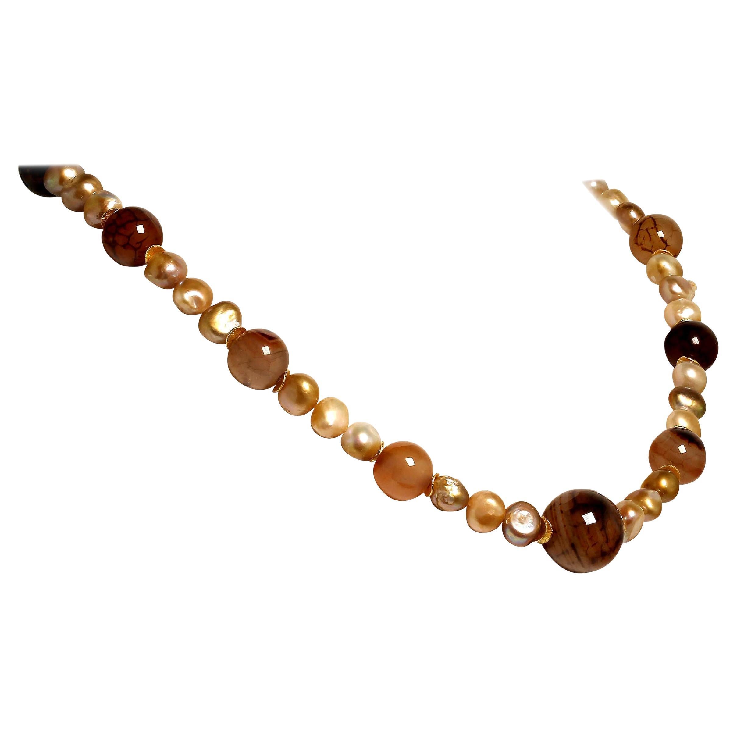 AJD Collar de Jaspe y Perlas Telaraña de 28 Pulgadas  ¡Un gran regalo! Cuenta en venta
