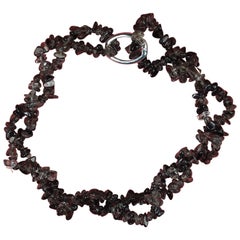 AJD 34 Inch Infinity Smoky Quartz Polished Chip Necklace