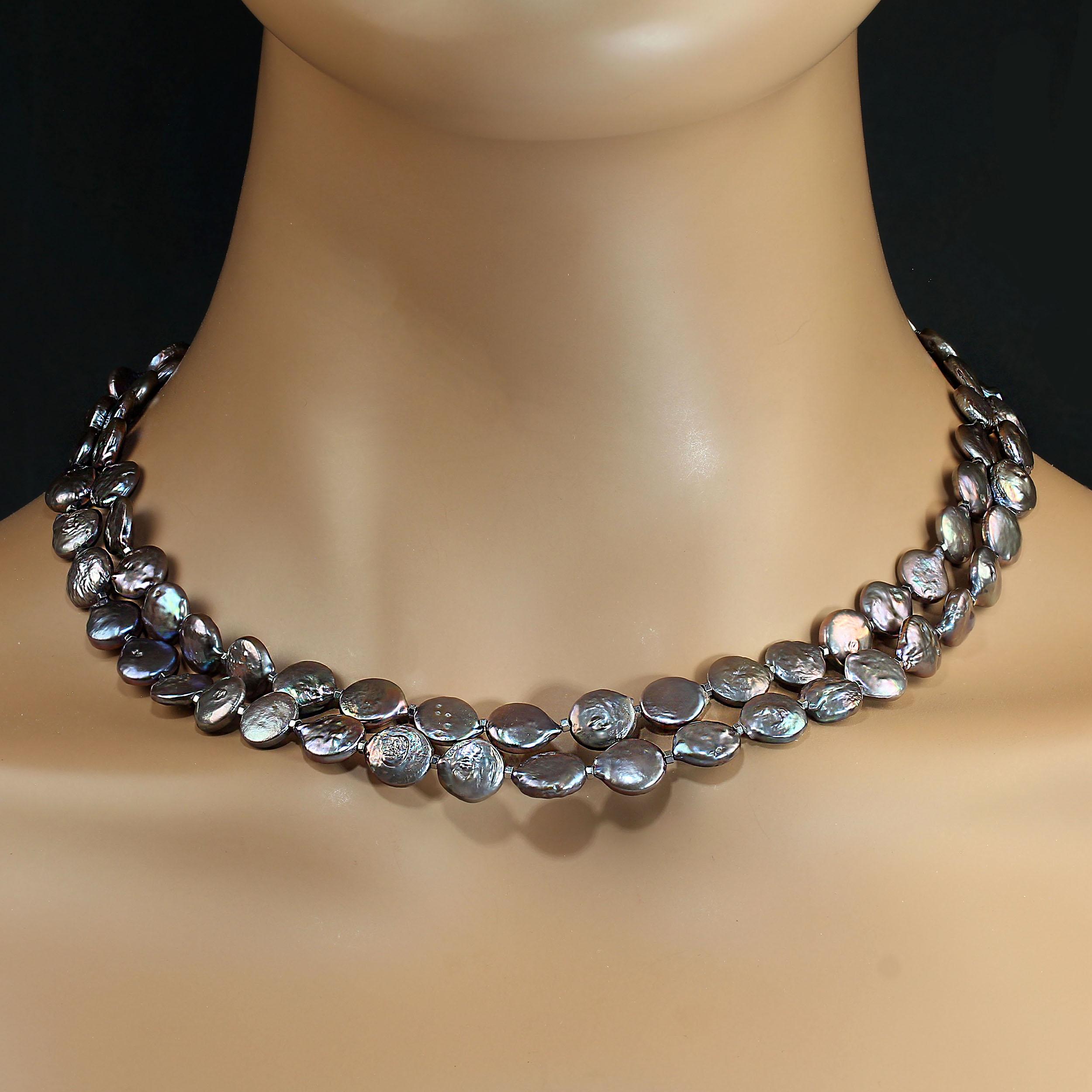 AJD Collana da 37 pollici con perle di 10 mm di colore malva in vendita 4
