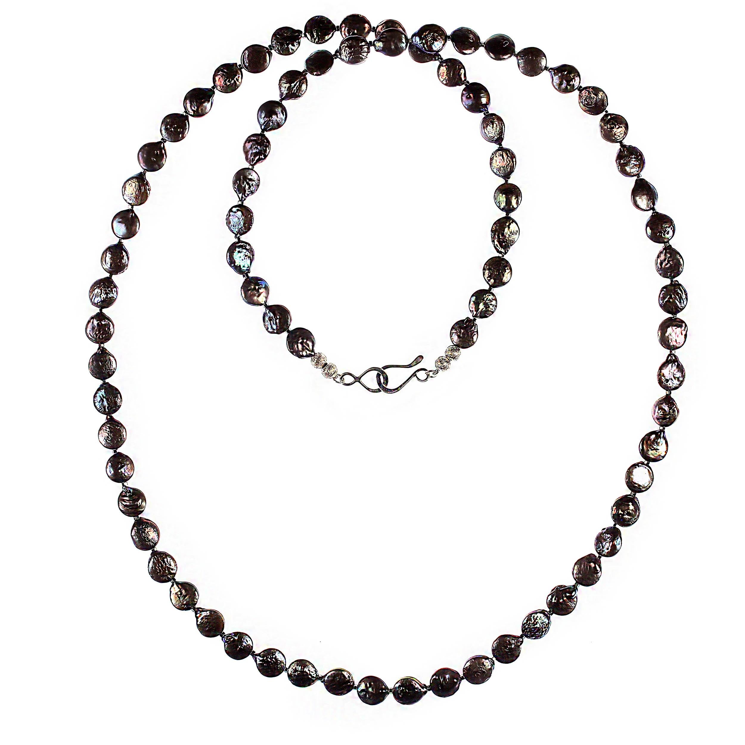 Perlina AJD Collana da 37 pollici con perle di 10 mm di colore malva in vendita
