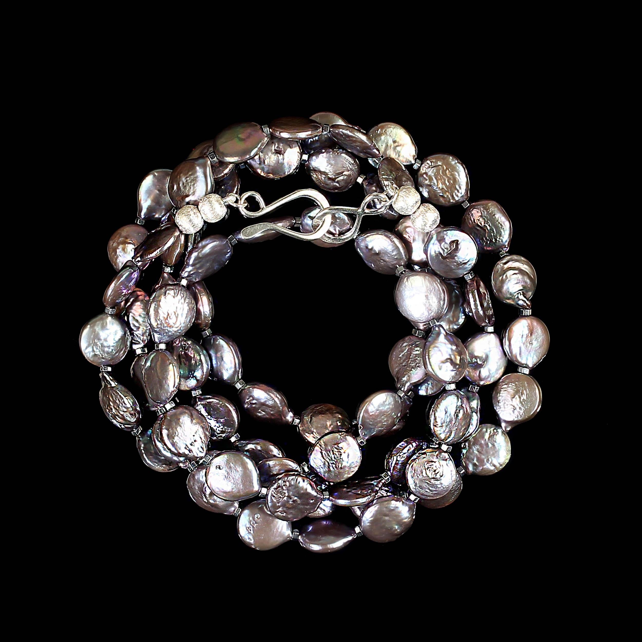 da uomo o donna AJD Collana da 37 pollici con perle di 10 mm di colore malva in vendita