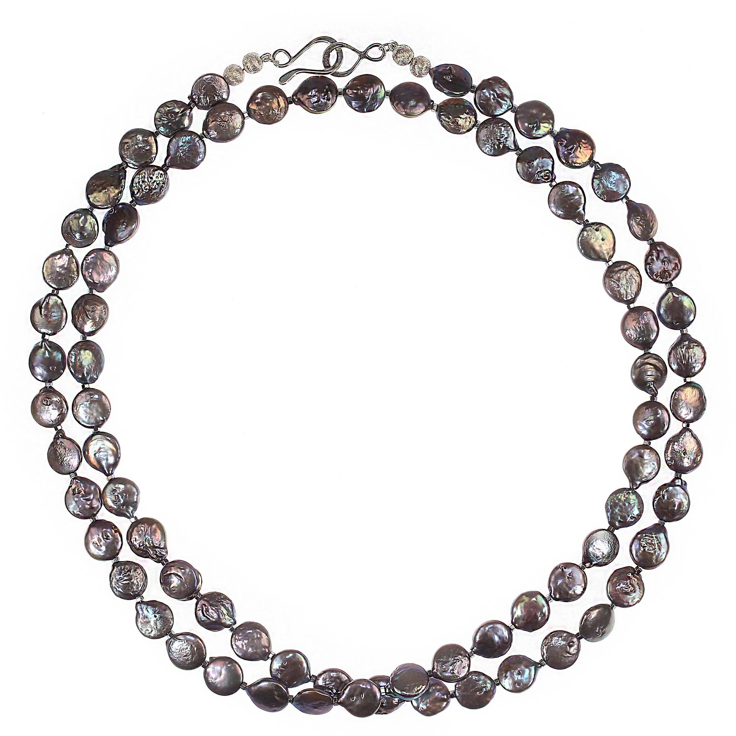 AJD Collana da 37 pollici con perle di 10 mm di colore malva in vendita 2