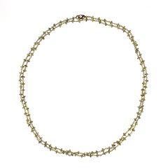 AJD Rondeles de Peridoto de 42 Pulgadas en Cadena Dorada Gran Regalo