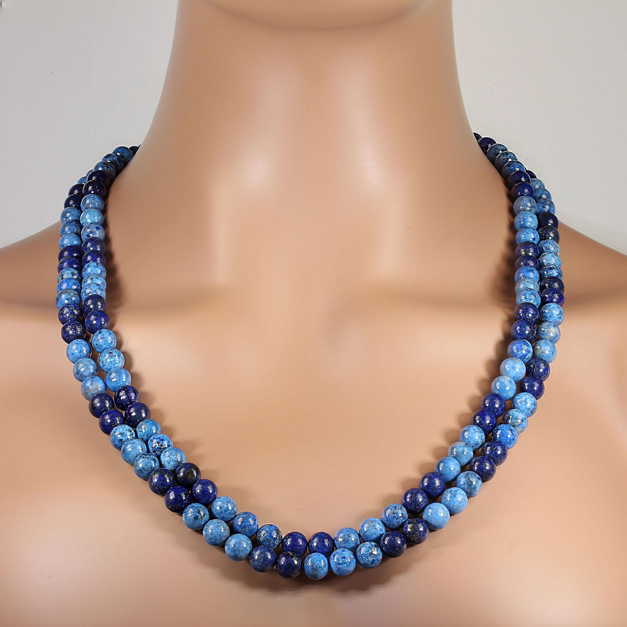 AJD Collar de lapislázuli azul y lapislázuli vaquero de 52 pulgadas de largo en venta 5