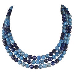 AJD 52-Inch-Long Blue Lapis and Denim Lapis Necklace