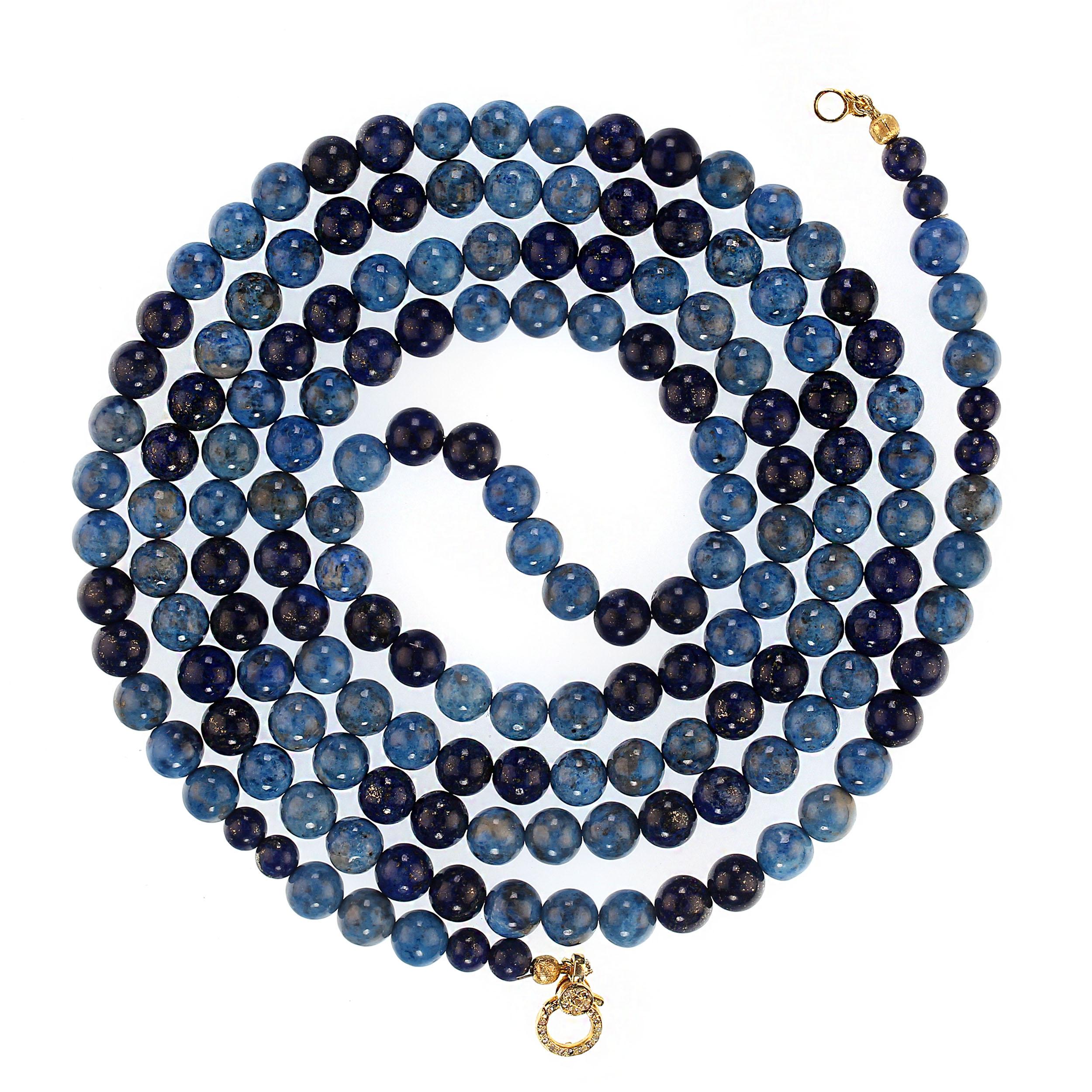 AJD Collar de lapislázuli azul y lapislázuli vaquero de 52 pulgadas de largo en venta 2