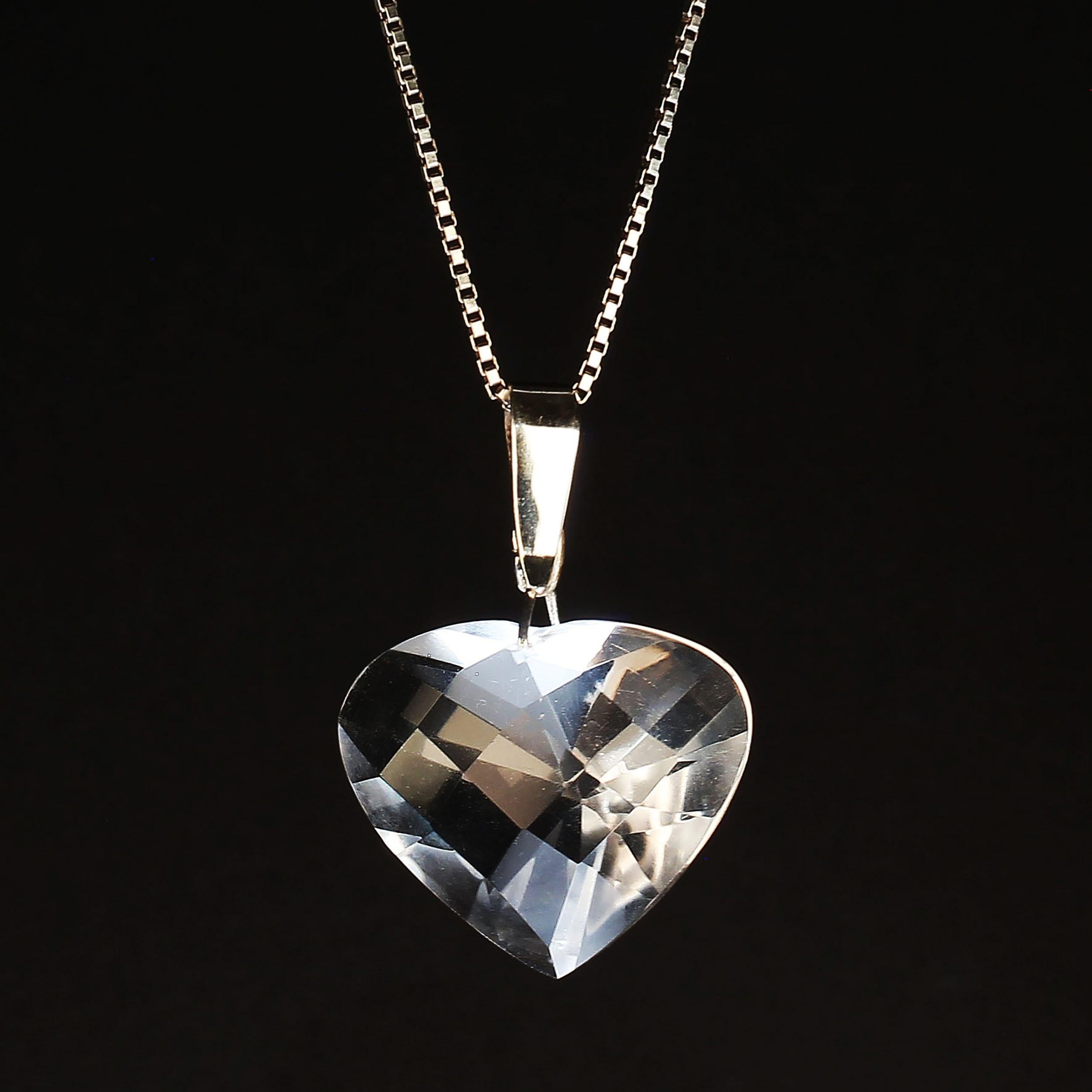 Mixed Cut AJD 66 Carat Faceted Brazilian Quartz Crystal Heart   Great Gift!
