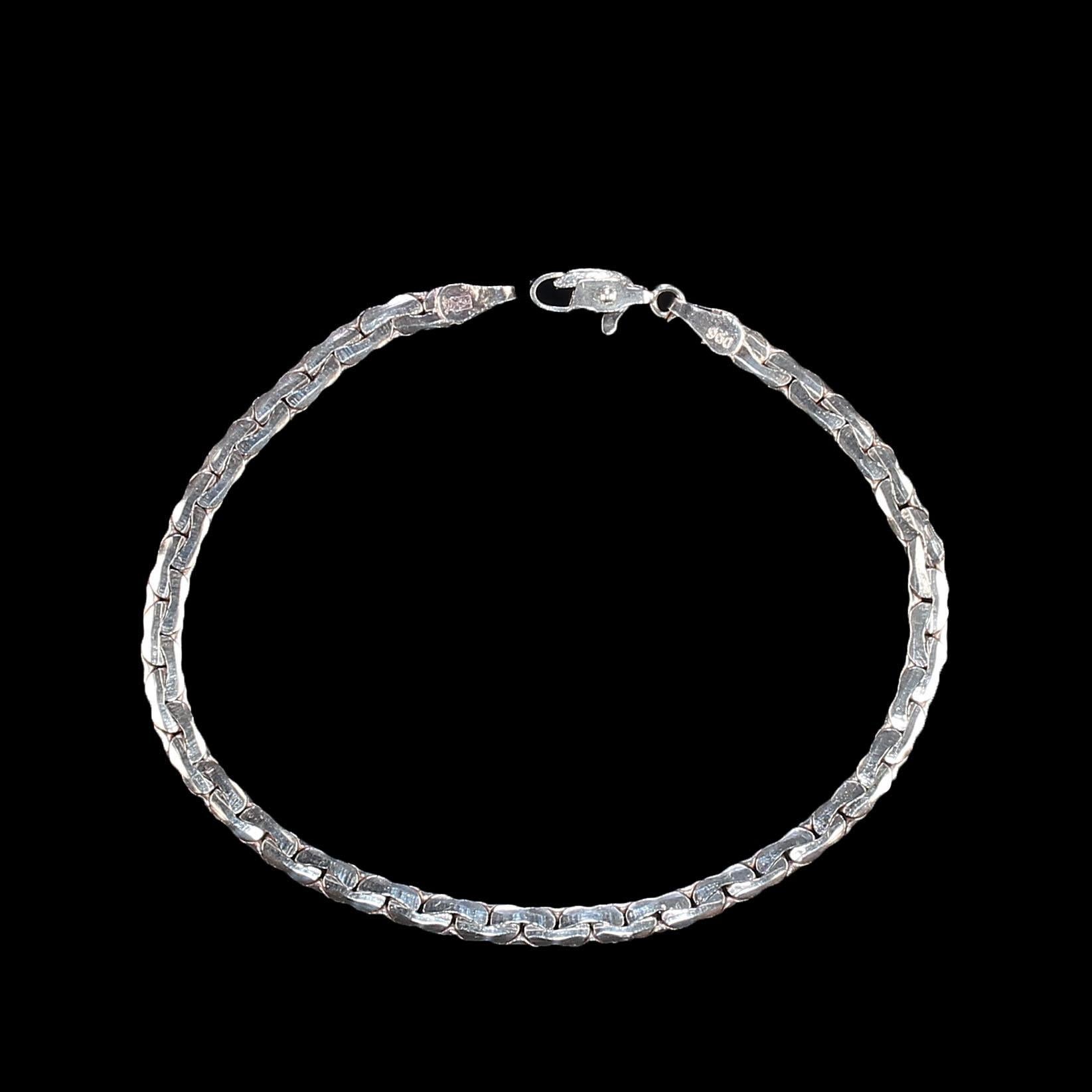 Women's or Men's AJD Men's 7.5 Inch Sterling Silver Braided Chain Bracelet For Sale