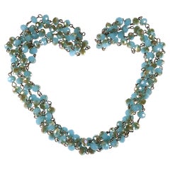 AJD Teal / Bronzy Crystal Bead Necklace  Great Gift!