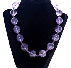 Absolutely Fascinating Beautiful Huge Real Amethyst Gemstones 19" Necklace
