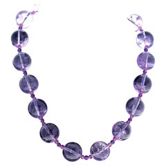 Absolutely Fascinating Beautiful Huge Real Amethyst Gemstones 19" Necklace