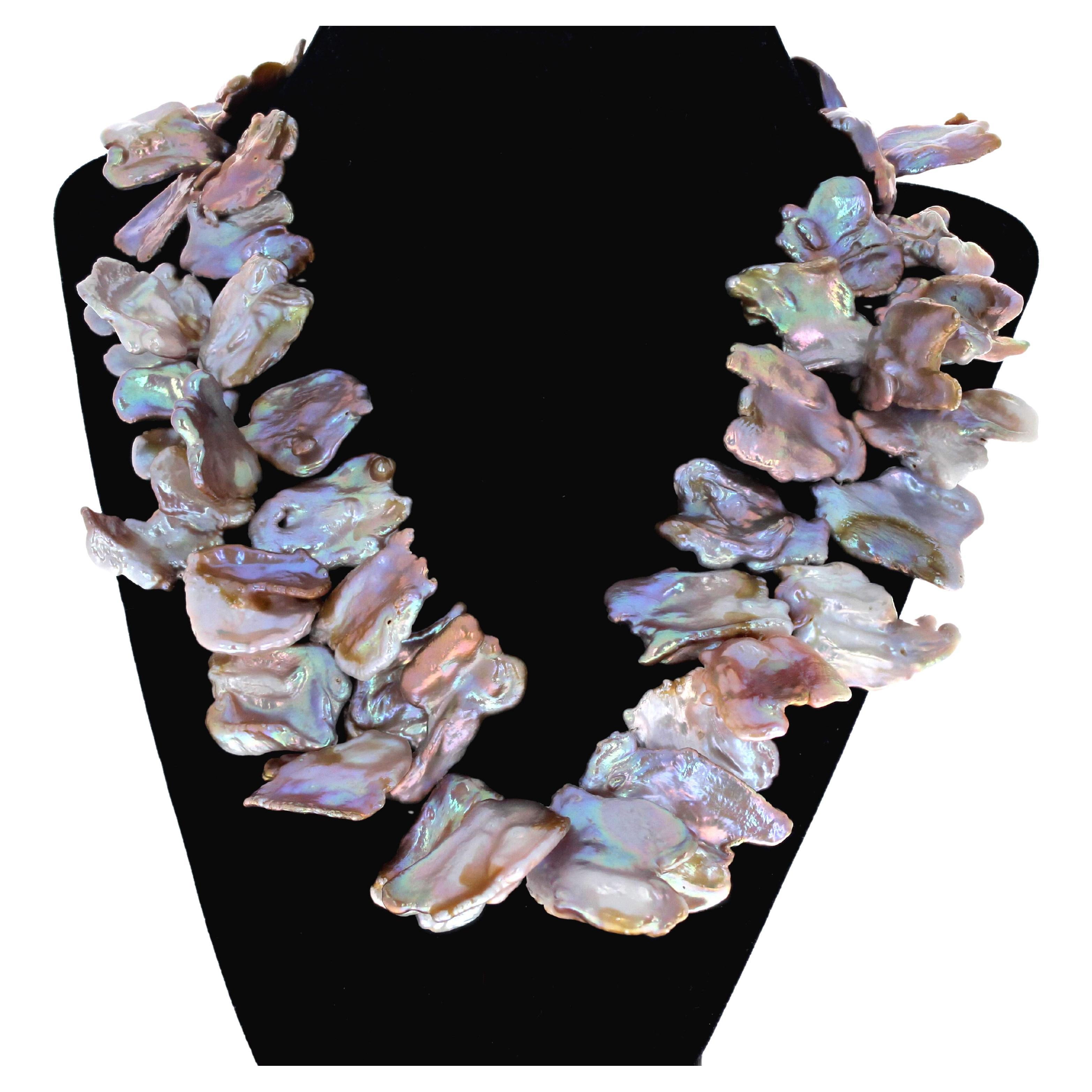 AJD Artistic Beautiful Natural Cultured Fresh Water Pearl 19" Necklace