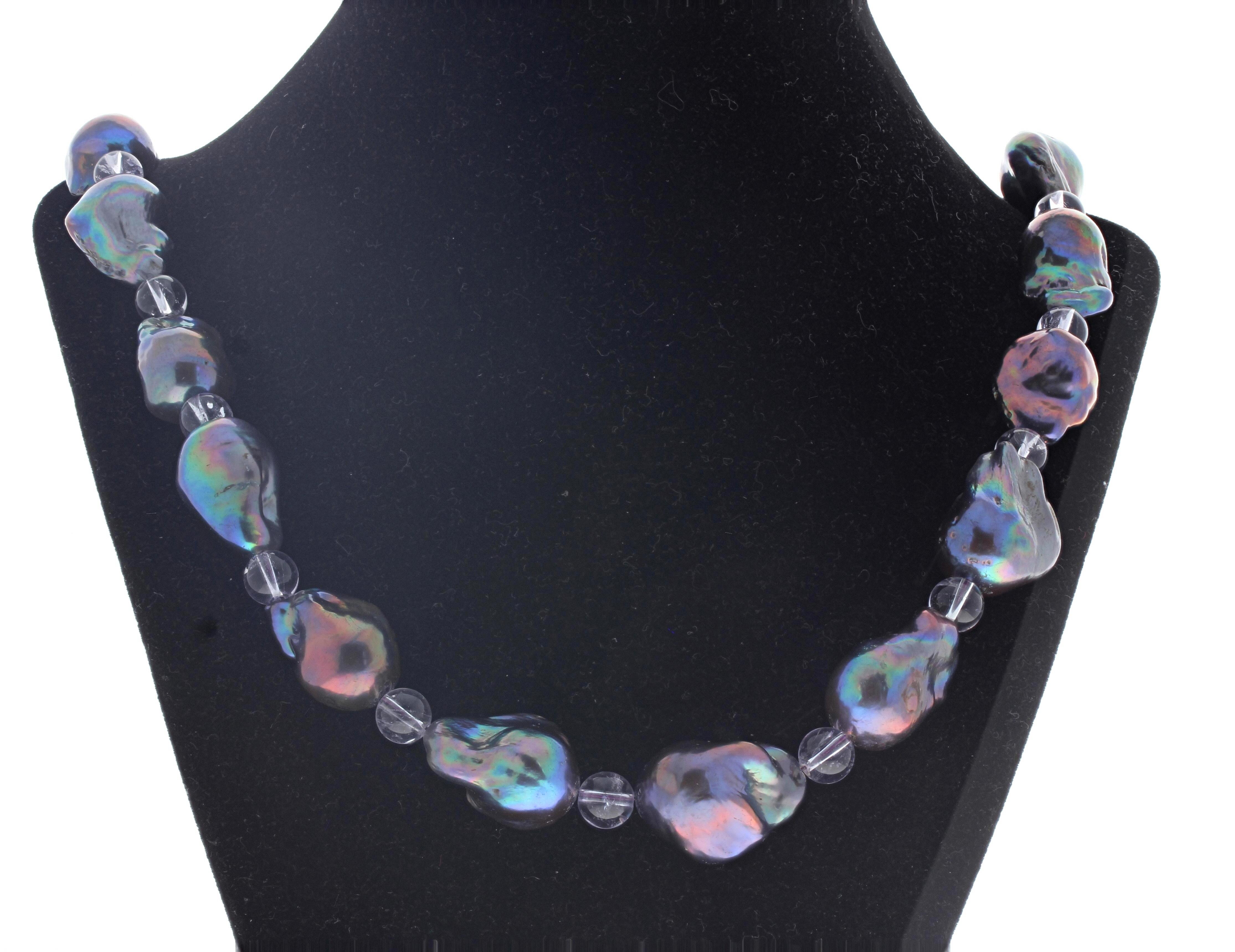 AJD Really Gorgeous Glistening Barock REAL Pfau Perle 22 1/2