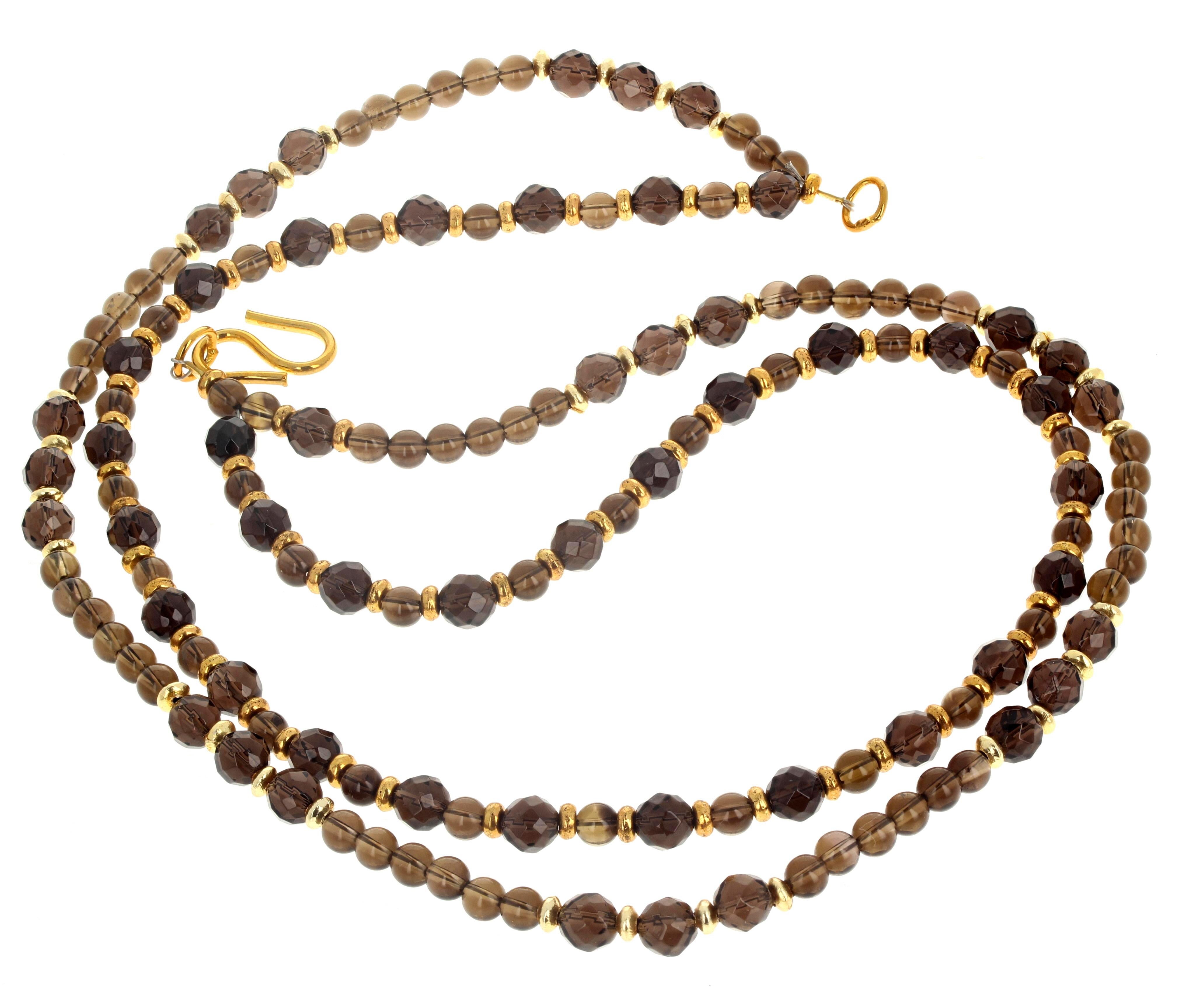 Women's or Men's AJD Beautiful Elegant Double Strand Smoky Quartz 17