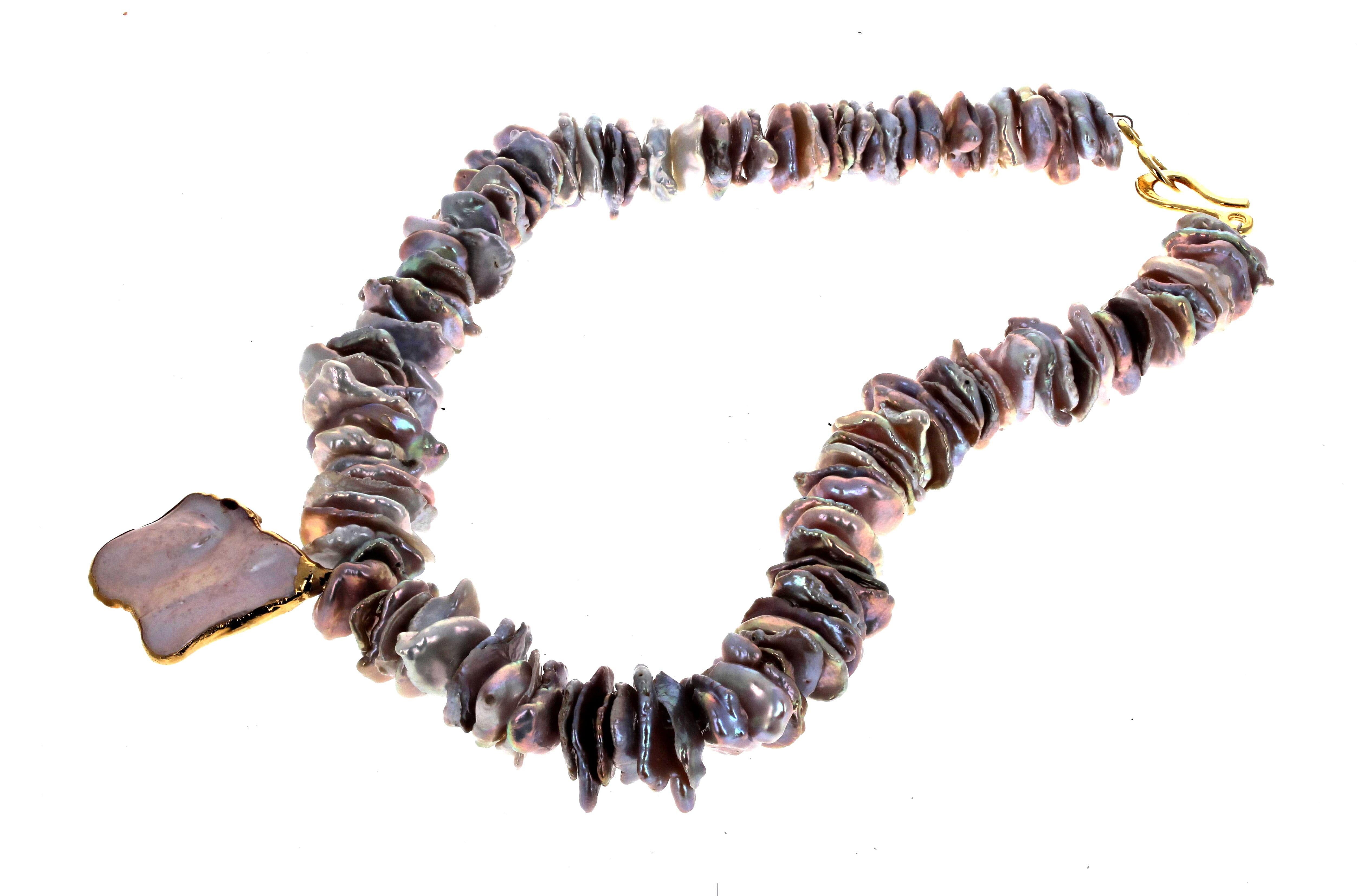 Women's or Men's AJD Beautiful Large Real Pearl Shell Chunks 17