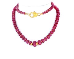 AJD Amazingly Beautiful Long Red Real Ruby Rondels Necklace