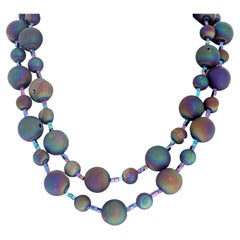 AJD Beautiful Natural Double Strand Druzy Quartz 40" Necklace
