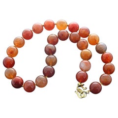 AJD Beautiful Natural Really Magnificent Carnelian Agate 19" Necklace