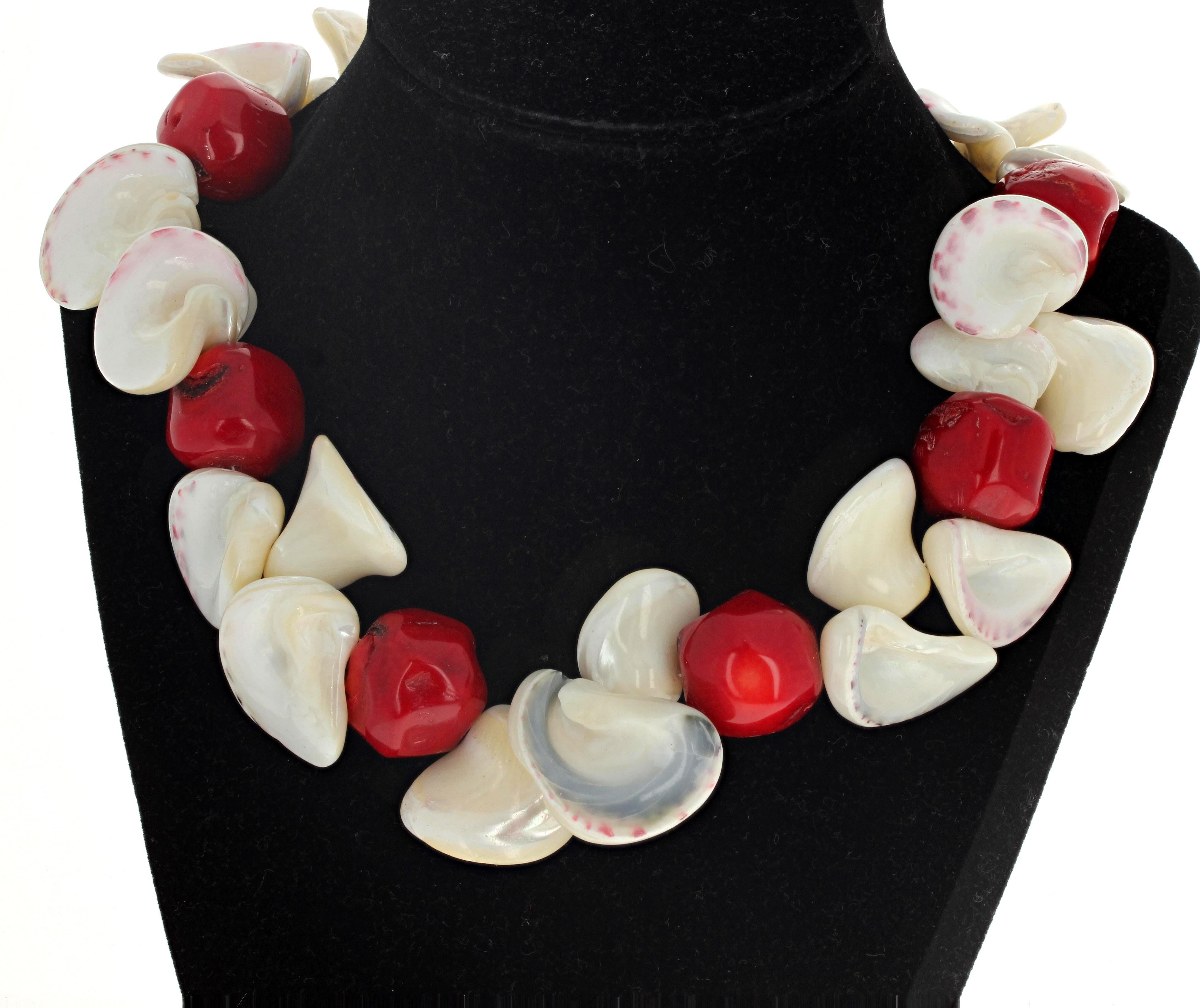 polish coral necklace