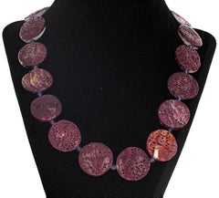 AJD Beautiful REAL Natural SPINY OYSTER & Amethyst  20 1/2" Necklace